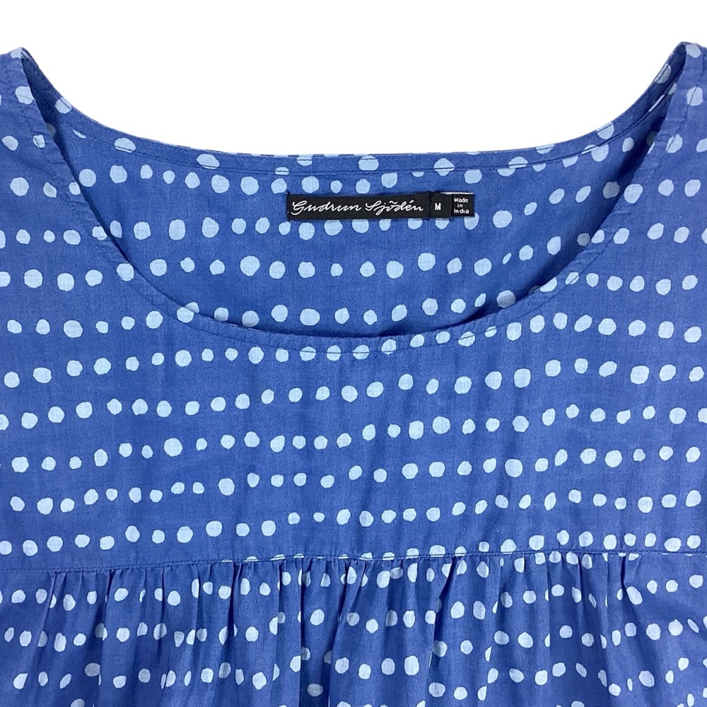 Gudrun Sjoden Polka Dot Dress Size M 100% Cotton Shift Dress Lagenlook - Picture 6 of 8